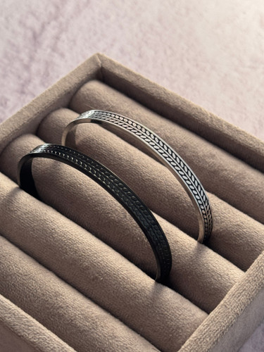 دستبند بنگل استیل خوشهای رنگ ثابت | طرح خاص با کیفیت